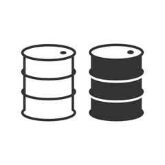 Oil barrel outline icon. Industrial fuel container sign logo. Vector illustration image.