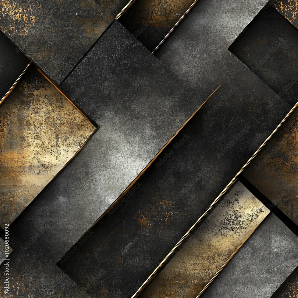Poster tile image, an abstract background with a blend of metallic and matte textures