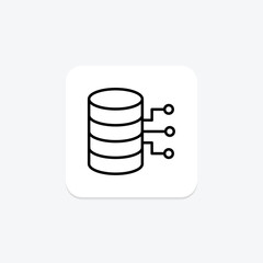 Ai Database line icon , vector, pixel perfect, illustrator file
