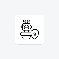 Robot Security line icon , vector, pixel perfect, illustrator file