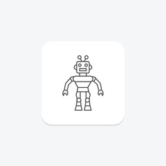 Robot thinline icon , vector, pixel perfect, illustrator file