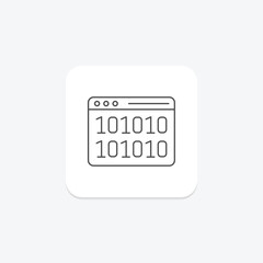 Binary Network thinline icon , vector, pixel perfect, illustrator file