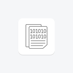 Binary Code thinline icon , vector, pixel perfect, illustrator file