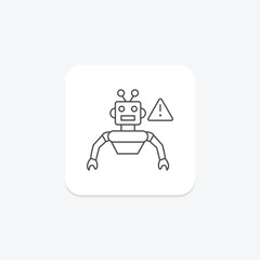 Robot Error thinline icon , vector, pixel perfect, illustrator file