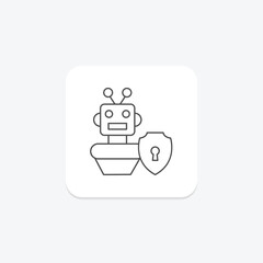 Robot Security thinline icon , vector, pixel perfect, illustrator file