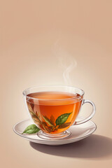 illustrazione di tazza da the con copy space