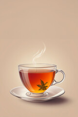 illustrazione di tazza da the con copy space