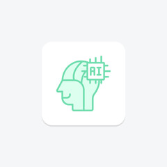 Machine Learning duotone line icon , vector, pixel perfect, illustrator file