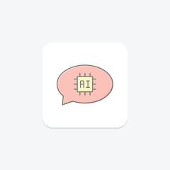 Fototapeta premium Ai Communication lineal color icon , vector, pixel perfect, illustrator file