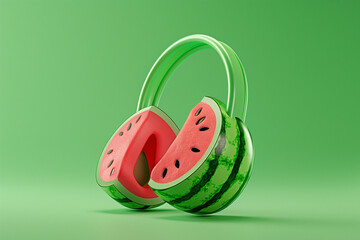 Watermelon shaped headphones