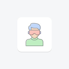Virtual Reality lineal color icon , vector, pixel perfect, illustrator file