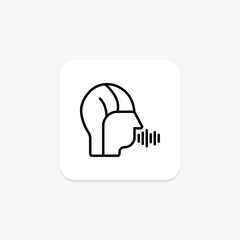 Speech Recognition line icon , vector, pixel perfect, illustrator file