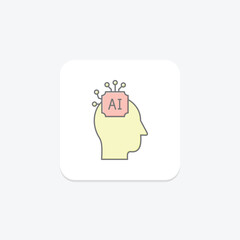 Ai Learning lineal color icon , vector, pixel perfect, illustrator file