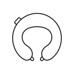 Neck Pillow Line Icon. Travel Cushion for Comfort and Support Outline Symbol. Portable Comfortable Cushion for Trip. Editable Stroke. Isolated Vector Illustration