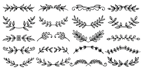 20 set of hand drawn floral leaf svg set