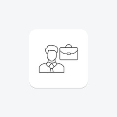 Ai Career thinline icon , vector, pixel perfect, illustrator file
