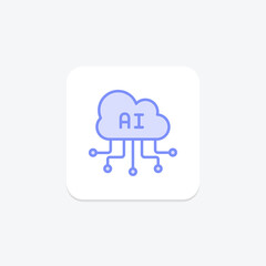 Cloud Computing duotone line icon , vector, pixel perfect, illustrator file