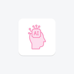 Ai Learning duotone line icon , vector, pixel perfect, illustrator file