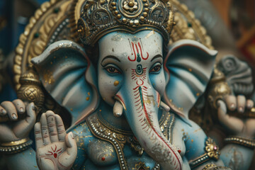 Fototapeta premium close up horizontal illustration of a the hindu god ganesh