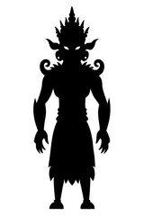  Balinese Barong Silhouette of the Protective Spirit Figure Vector Illustration Traditional Clipart