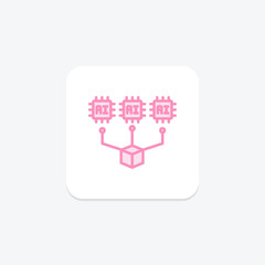Fototapeta premium Ai Modeling duotone line icon , vector, pixel perfect, illustrator file