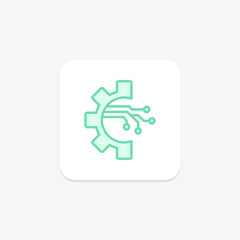 Ai Network duotone line icon , vector, pixel perfect, illustrator file