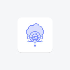 Ai Cloud Platform duotone line icon , vector, pixel perfect, illustrator file