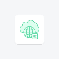 Aws Ai duotone line icon , vector, pixel perfect, illustrator file