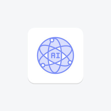 Ibm Watson duotone line icon , vector, pixel perfect, illustrator file