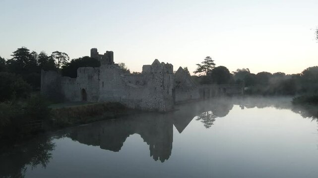 Desmond Castle Adare During Early Morning In Limerick, Ireland. Aerial Shot