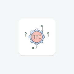 Ai Api lineal color icon , vector, pixel perfect, illustrator file