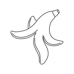 Hand drawn banana peel icon  in doodle style. Outlined banaan peel