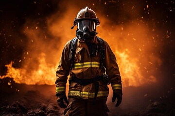 Fototapeta premium Firefighters extinguishing an uncontrolled fire in a reed field, captured by a videographer on assignment.