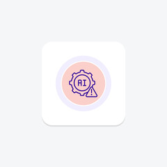 Ai Risk Management color circle icon , vector, pixel perfect, illustrator file
