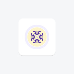 Ai In Finance color circle icon , vector, pixel perfect, illustrator file