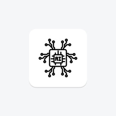Ai Generalization line icon , vector, pixel perfect, illustrator file