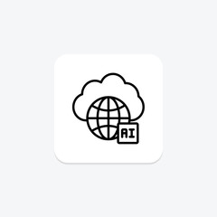 Aws Ai line icon , vector, pixel perfect, illustrator file