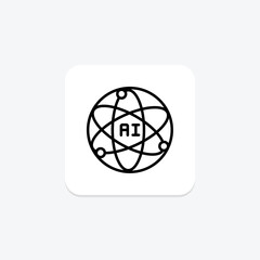 Ibm Watson line icon , vector, pixel perfect, illustrator file