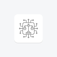 Ai Ethics thinline icon , vector, pixel perfect, illustrator file