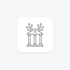 Ai Governance thinline icon , vector, pixel perfect, illustrator file