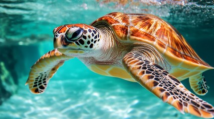 Fototapeta premium turtle swimming in water