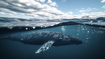 Fototapeta premium whale in the sea