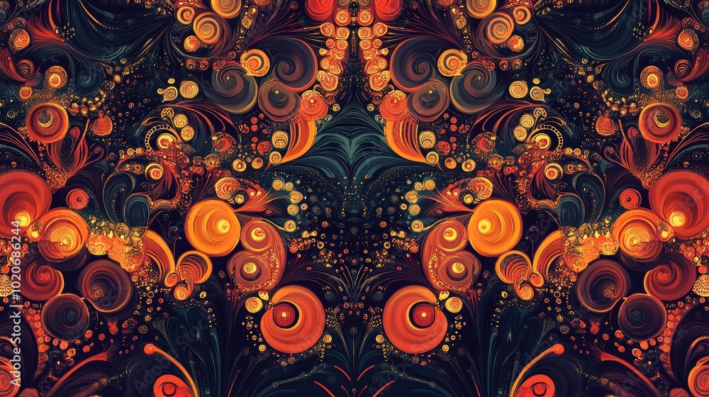 Poster a stunning background with a repeating pattern of intricate elements, filling the space with a mesme