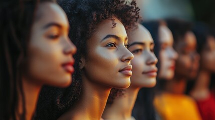 Diverse group of beautiful women with natural hairstyles