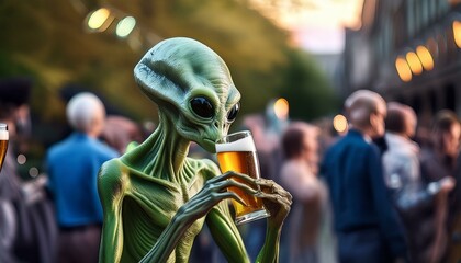 Aliens tomando cerveza