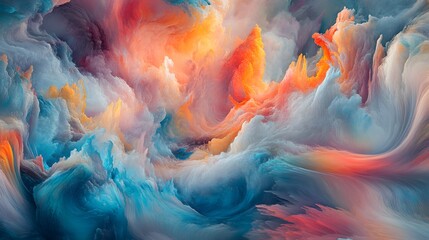Obraz premium A captivating abstract landscape with a radiant river of colors flowing through it, surrounded by dreamlike scenery and imaginative details, embodying the essence of creative thought and inspiration 