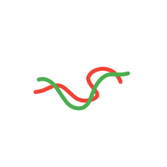 red and green wave lines