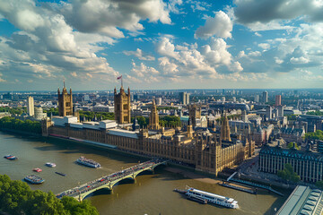 Obraz premium A bird's-eye view of London landscape photography. View of Big Ben.