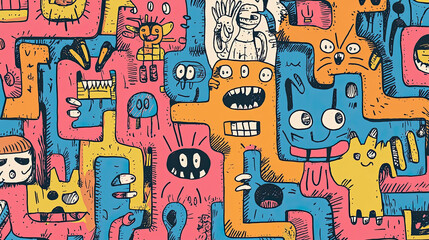 Obraz premium doodle art exhibition