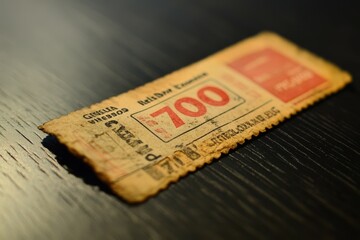 vintage train ticket with price and number